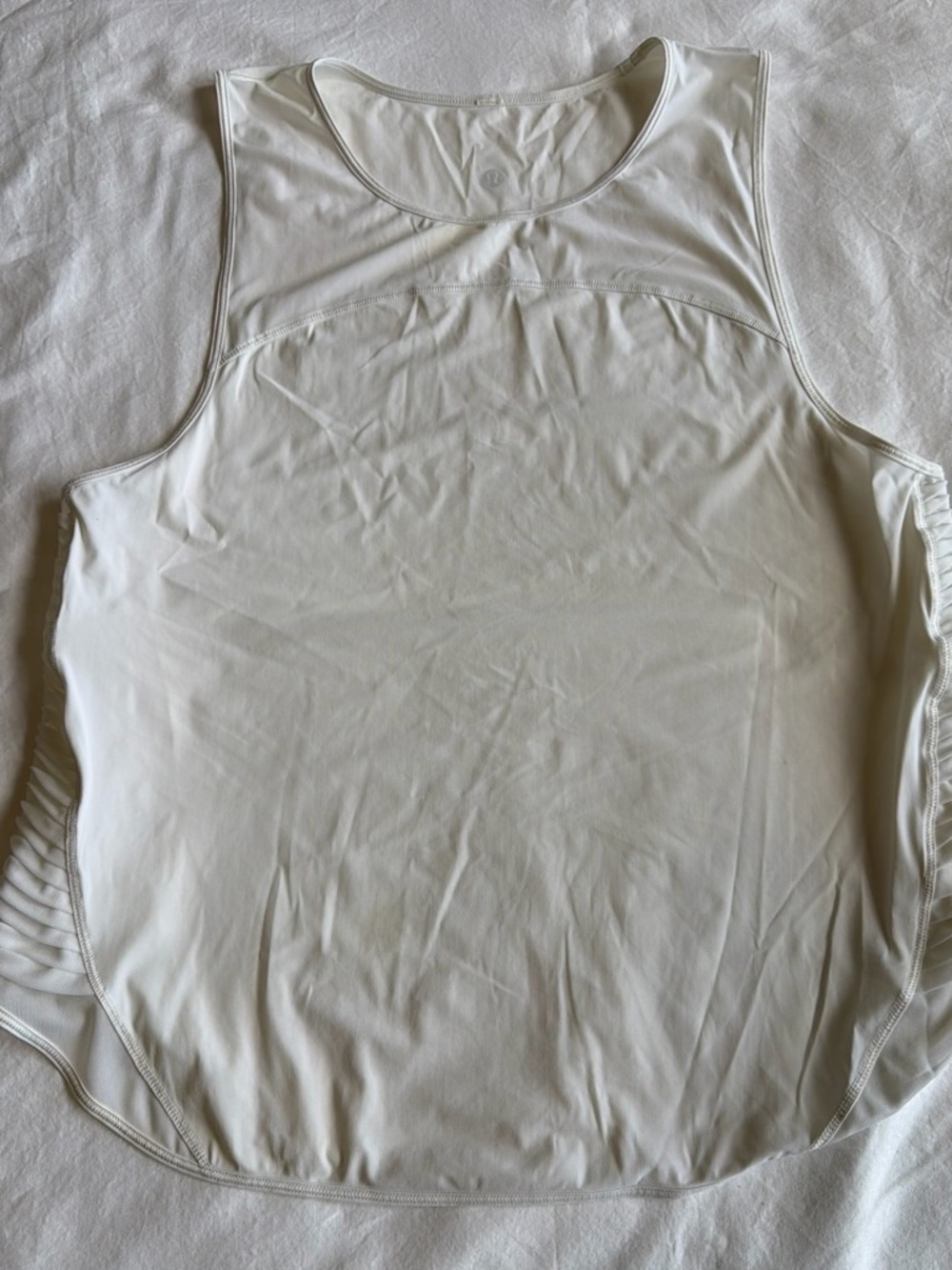 lululemon athletica White Performance Tank with Side Mesh Panels